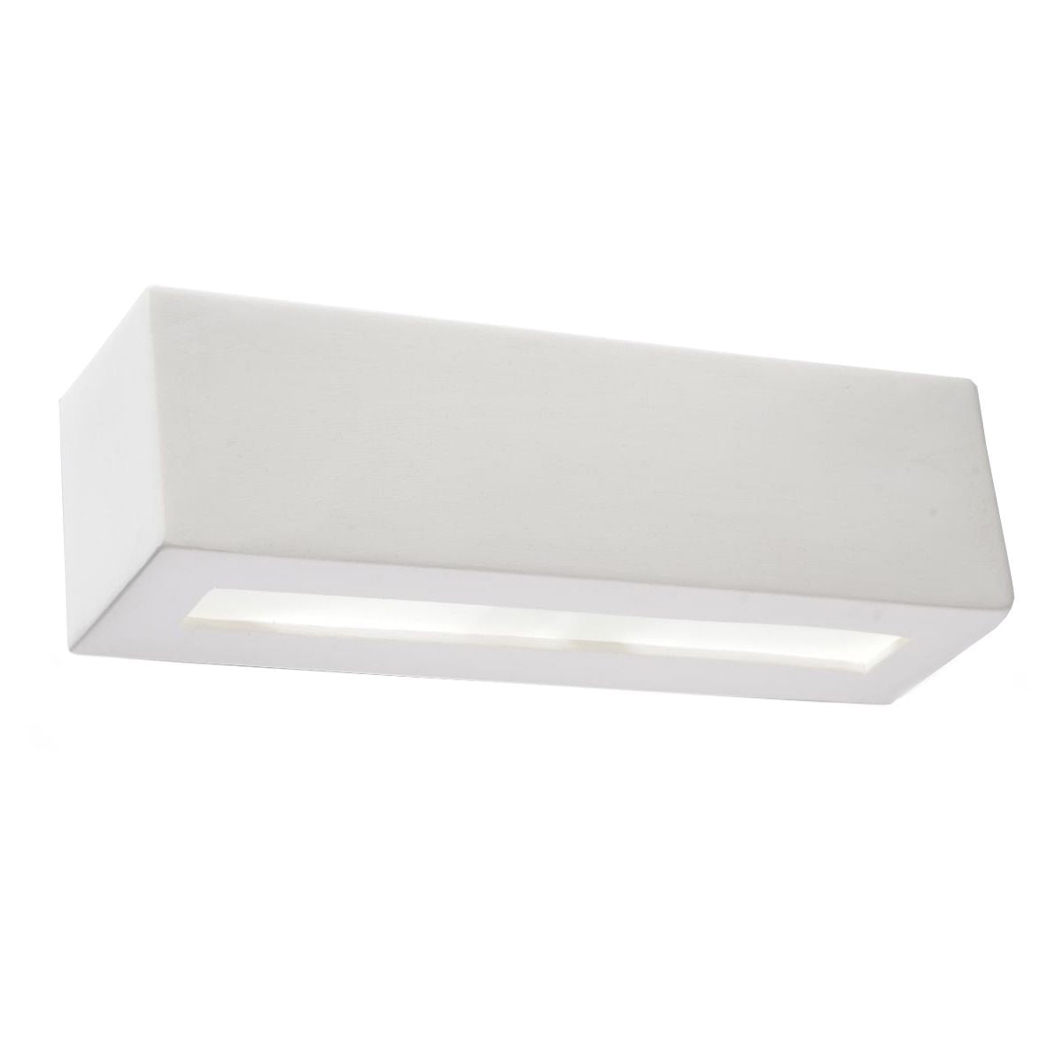 Ceramic Up-Down Wall Light with Rectangular Shade – White