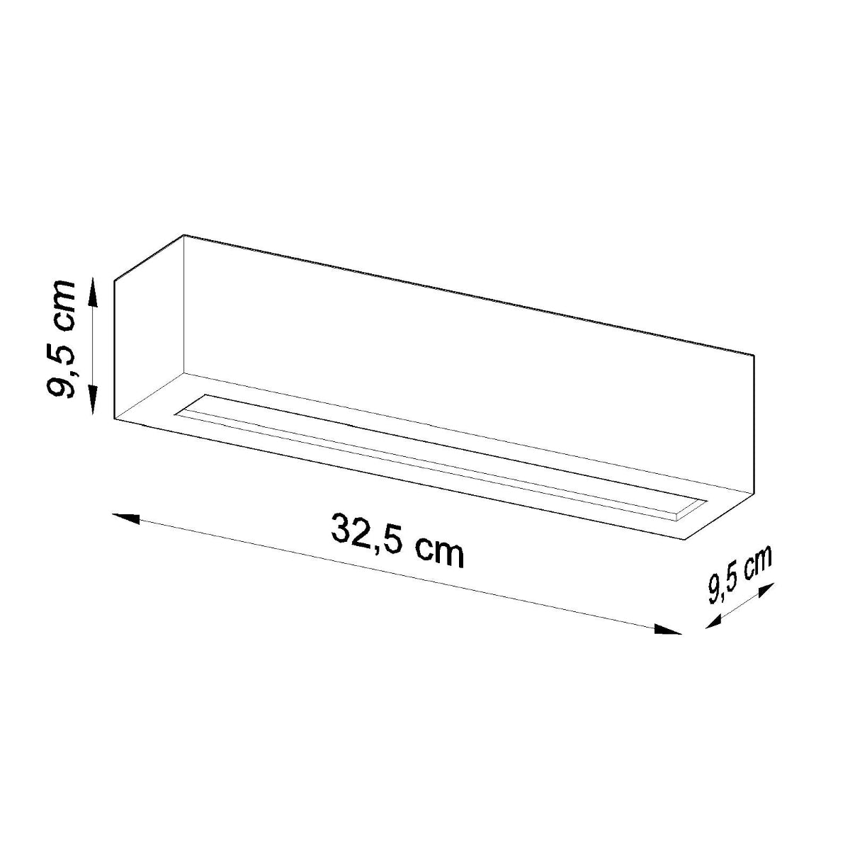 Ceramic Up-Down Wall Light with Rectangular Shade – White