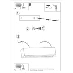 Ceramic Up-Down Wall Light with Rectangular Shade – White
