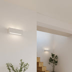 Ceramic Up-Down Wall Light with Rectangular Shade – White