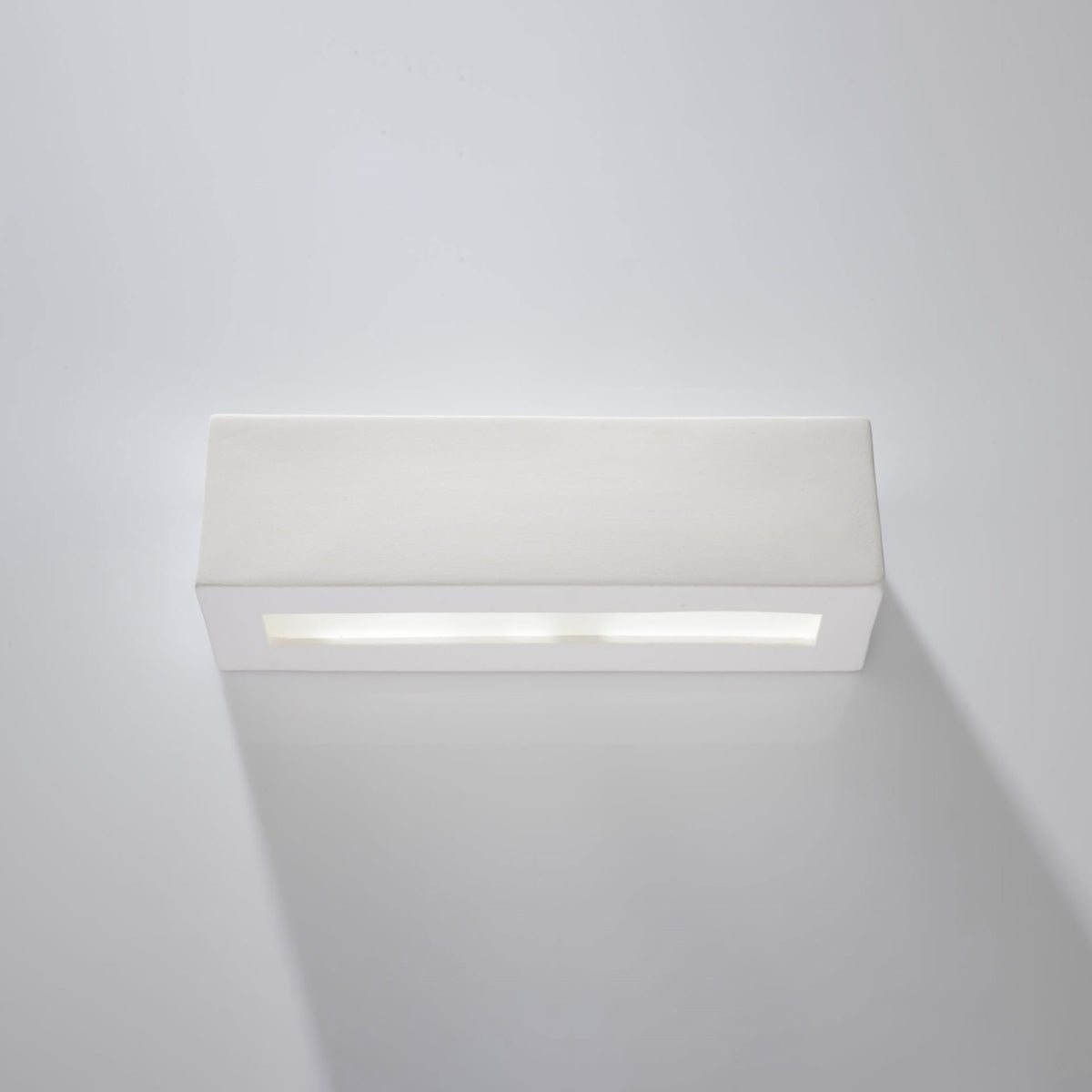 Ceramic Up-Down Wall Light with Rectangular Shade – White
