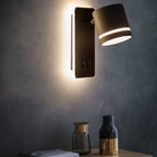 Adjustable LED spotlight wall sconce with backlight