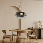 Layered Glass Pendant Light – Green, Amber or Smoky Grey