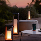 Rectangular Solar Outdoor Lantern with Frosted Glass – Black