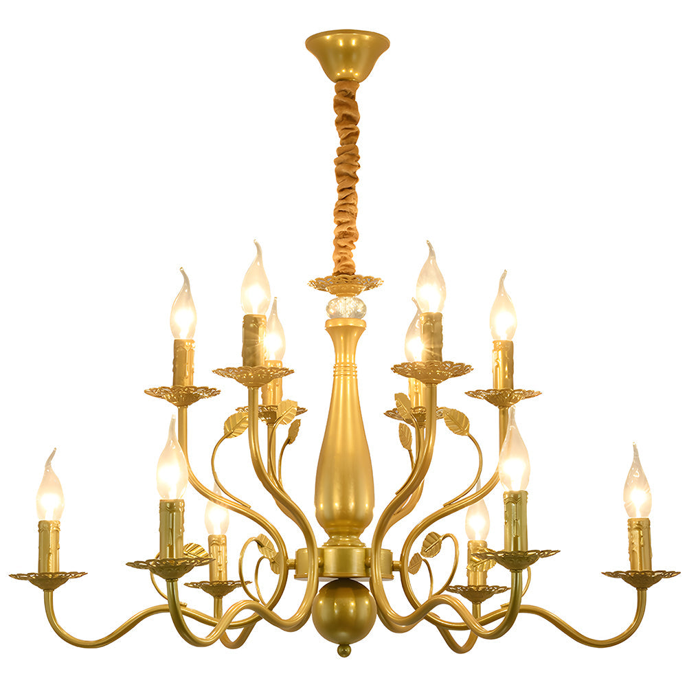 Flemish-Style Curved Arm Chandelier – 6, 12 or 16 Lights
