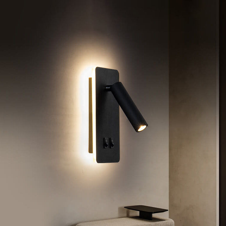 Adjustable LED Spotlight Wall Sconce with Ambient Backlight