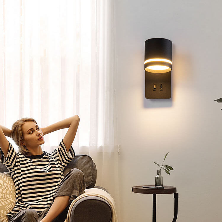 Adjustable LED Spotlight Wall Sconce with Ambient Backlight