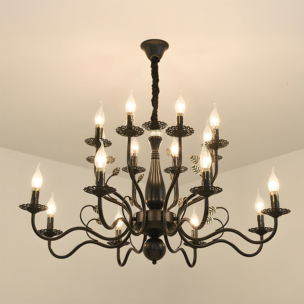 Flemish-Style Curved Arm Chandelier – 6, 12 or 16 Lights