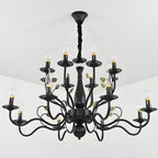 Flemish-Style Curved Arm Chandelier – 6, 12 or 16 Lights