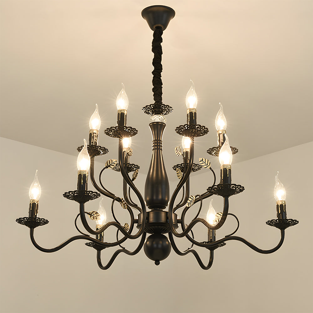 Flemish-Style Curved Arm Chandelier – 6, 12 or 16 Lights