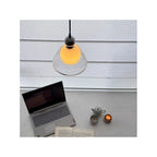 Double-Layer Ribbed Glass Bell Pendant Light