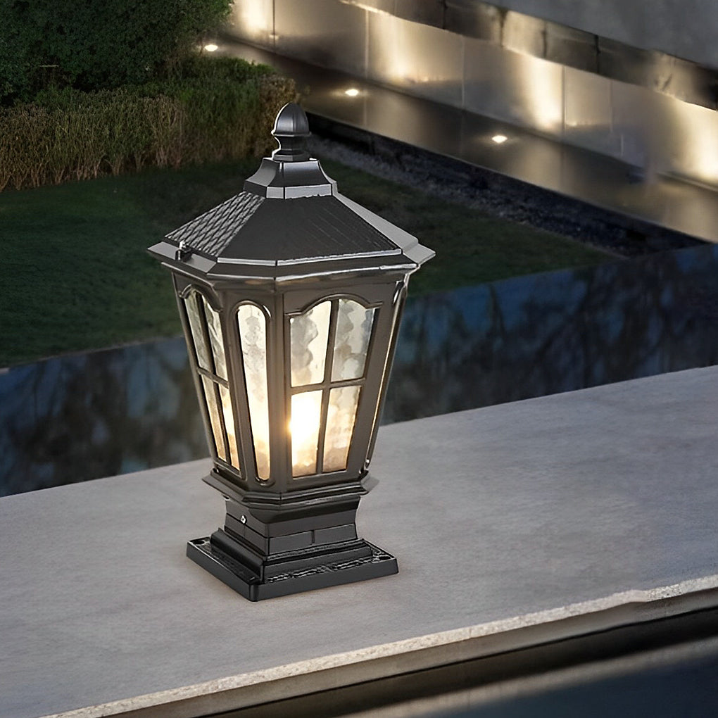 Classic Lantern Outdoor Post Light – Solar or Wired