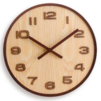 Walnut Wood Minimalist Silent Wall Clock – 12"