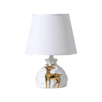 Ceramic Deer Table Lamp with Classic Fabric Shade