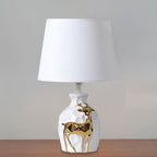 Ceramic Deer Table Lamp with Classic Fabric Shade