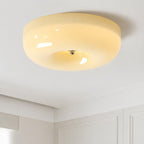 Bauhaus Milk Glass Flush Mount Ceiling Light – 12.6"