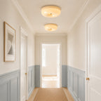 Bauhaus Milk Glass Flush Mount Ceiling Light – 12.6"