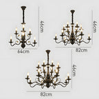 Flemish-Style Curved Arm Chandelier – 6, 12 or 16 Lights