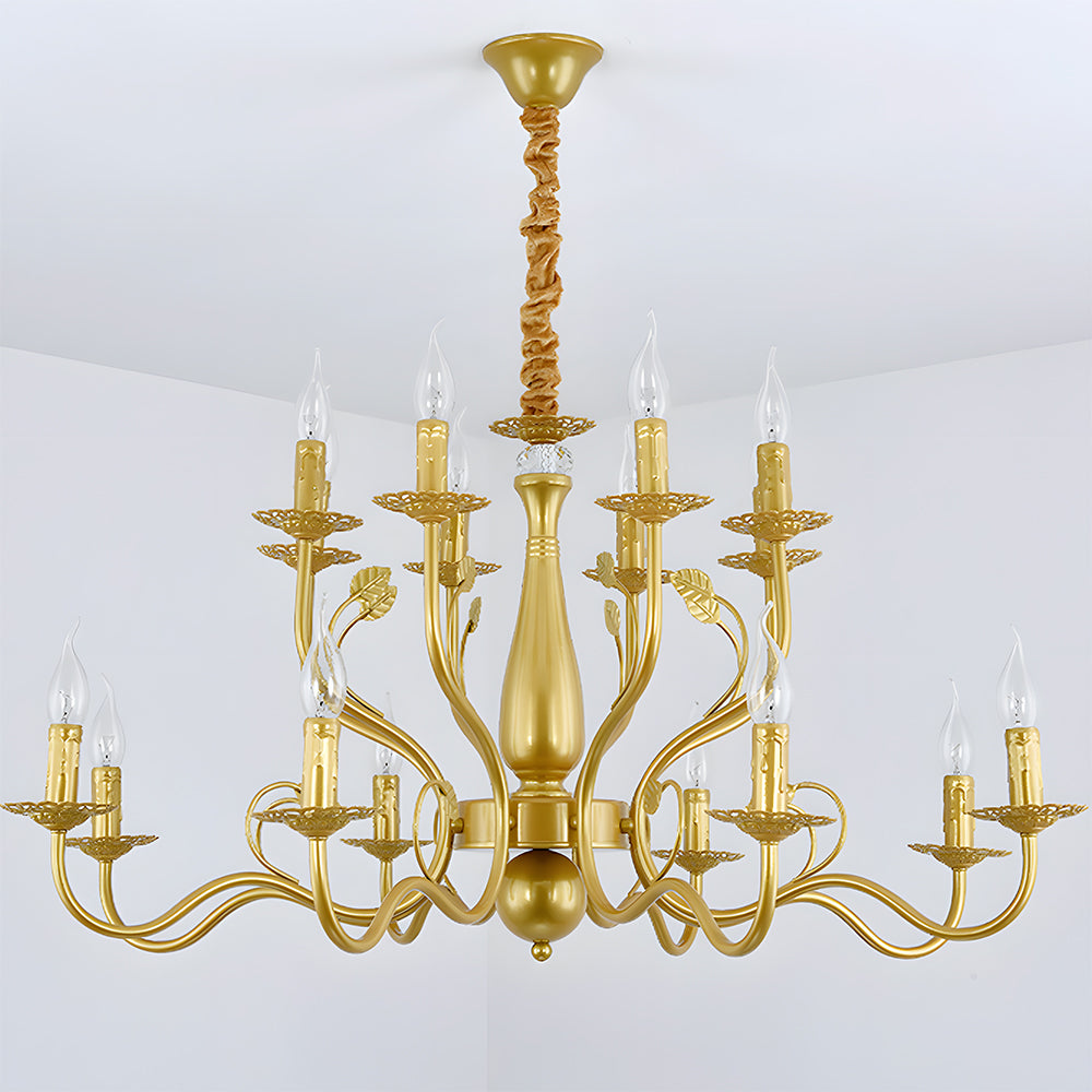 Flemish-Style Curved Arm Chandelier – 6, 12 or 16 Lights