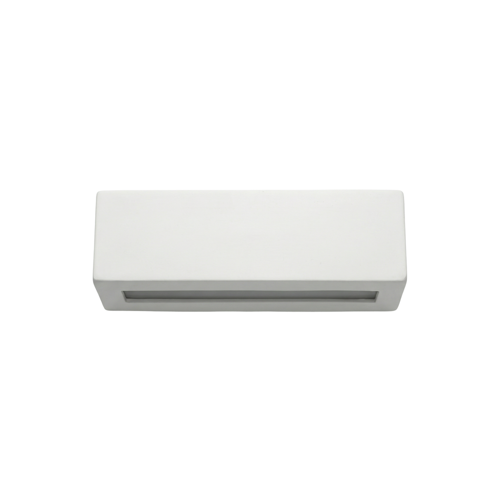 Ceramic Up-Down Wall Light with Rectangular Shade – White