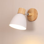 Wooden Cone Wall Light with Metal Shade – Optional Pull Switch