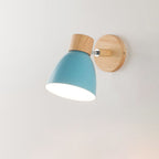 Wooden Cone Wall Light with Metal Shade – Optional Pull Switch