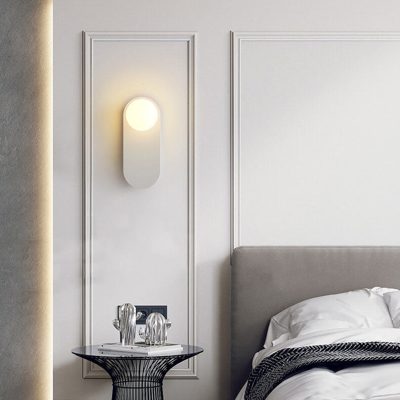 Minimalist Nordic Globe Wall Sconce with Oval Backplate