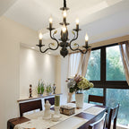 Flemish-style curved arm chandelier