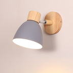 Wooden Cone Wall Light with Metal Shade – Optional Pull Switch