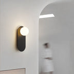 Minimalist Nordic Globe Wall Sconce with Oval Backplate