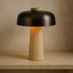 Modern Dome Table Lamp with Cork Base