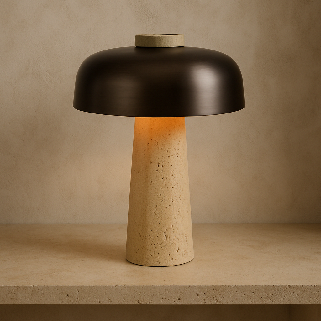 Modern Dome Table Lamp with Cork Base