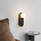 Minimalist Nordic Globe Wall Sconce with Oval Backplate