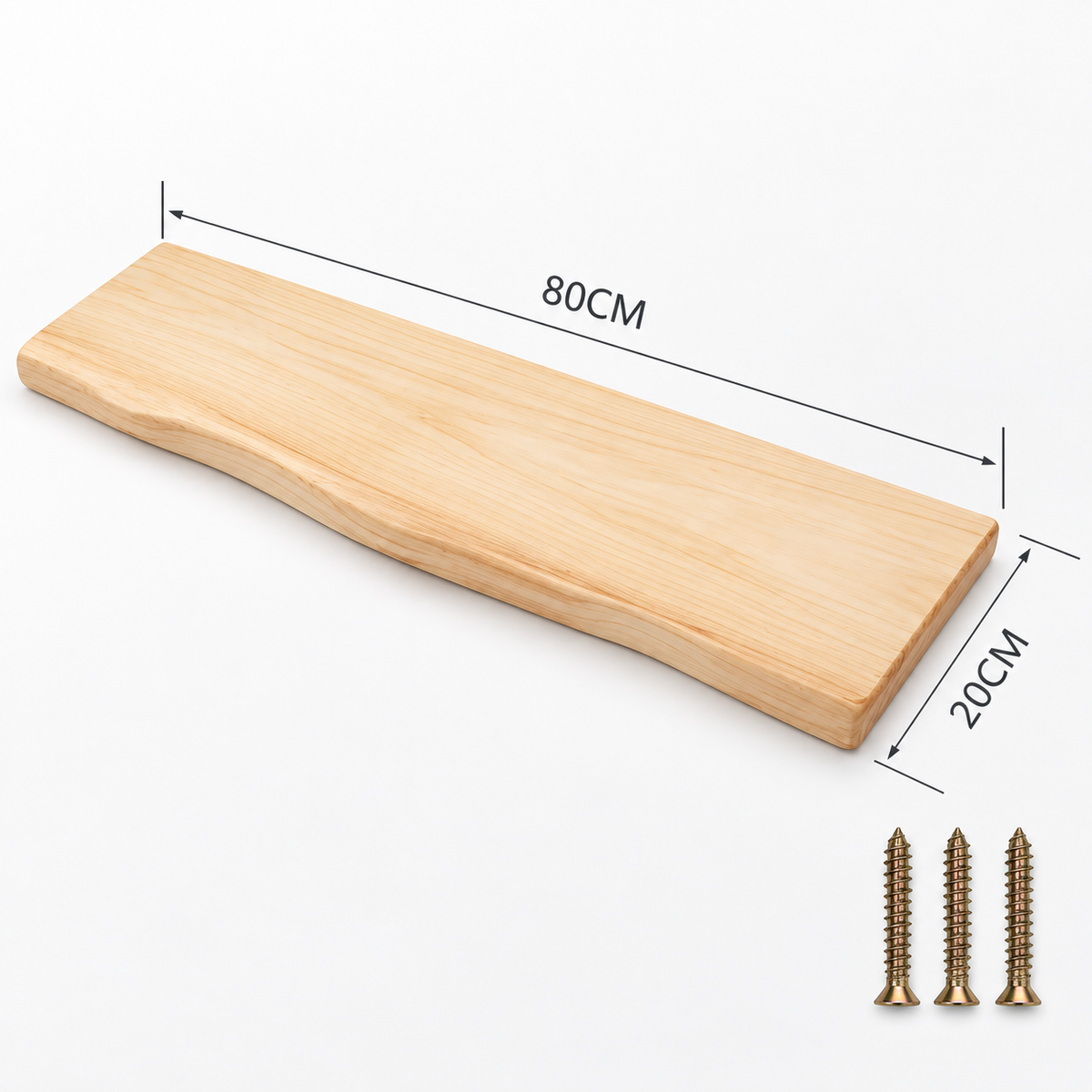 Live-Edge Acacia Wood Wall Shelf – Industrial Brackets
