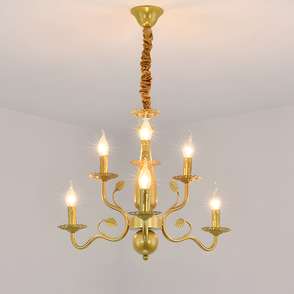Flemish-Style Curved Arm Chandelier – 6, 12 or 16 Lights