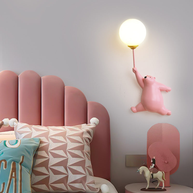 Bear Balloon Wall Lamp for Kids' Rooms