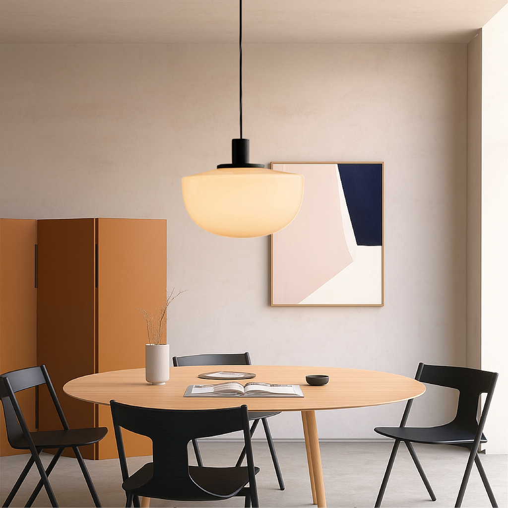 Contemporary Curved Resin Pendant Light