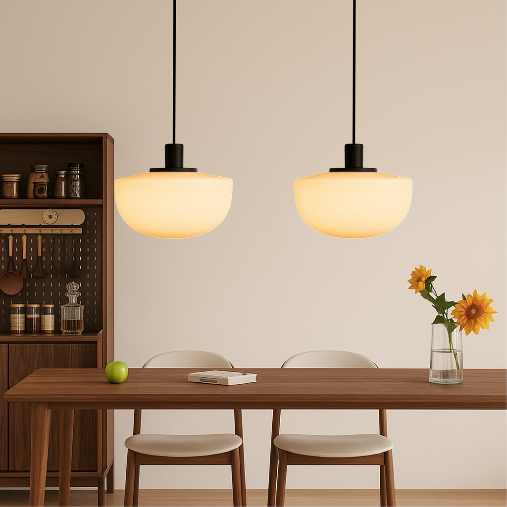Contemporary Curved Resin Pendant Light