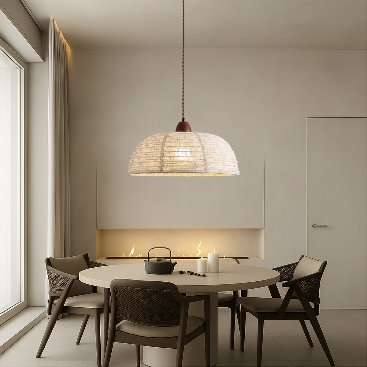 Scandinavian fabric pendant light