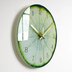 Colorful Glass Wall Clock with Gold Hands & Numbers