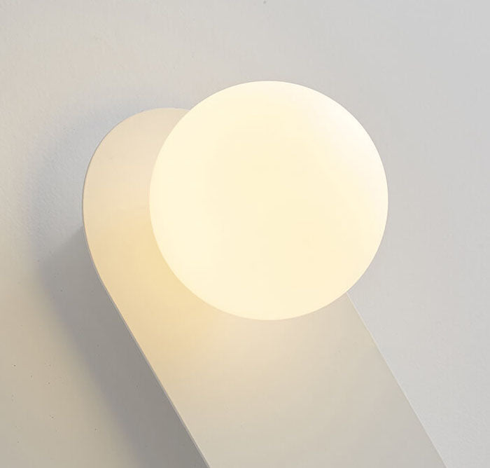 Minimalist Nordic Globe Wall Sconce with Oval Backplate
