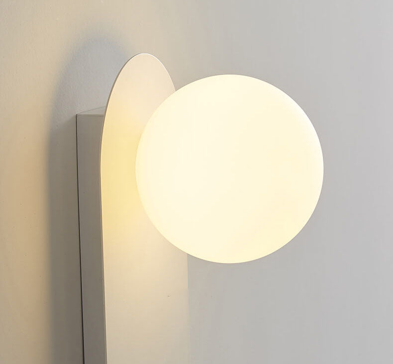 Minimalist Nordic Globe Wall Sconce with Oval Backplate