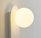 Minimalist Nordic Globe Wall Sconce with Oval Backplate