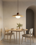 Minimalist Wood & Opal Glass Kitchen Pendant Light