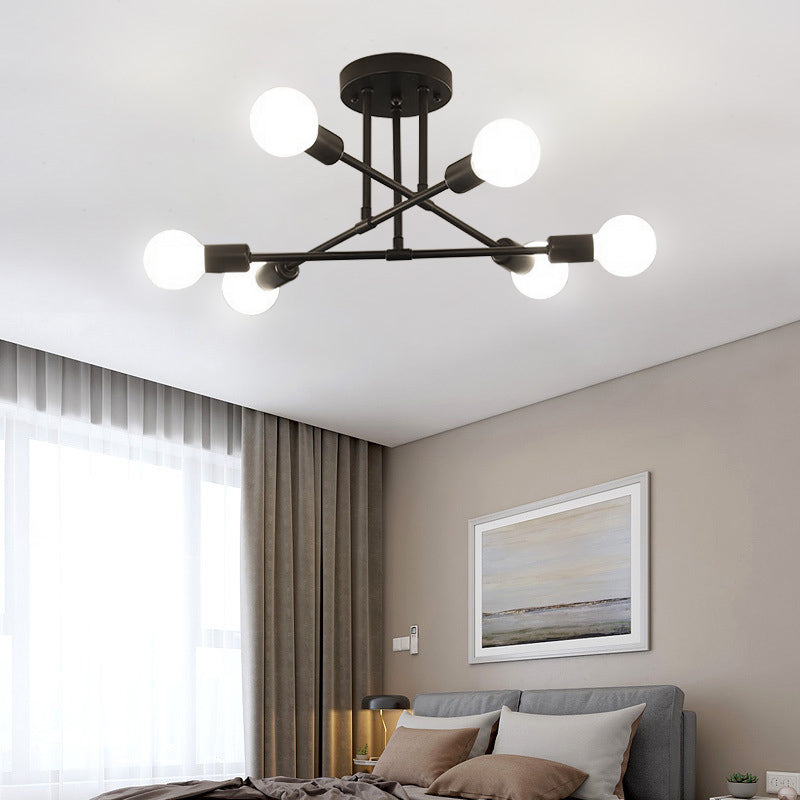 Modern Sputnik Semi-Flush Mount Chandelier – 6 or 8 Lights