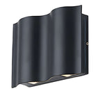 Modern Wave LED Outdoor Wall Light – Black