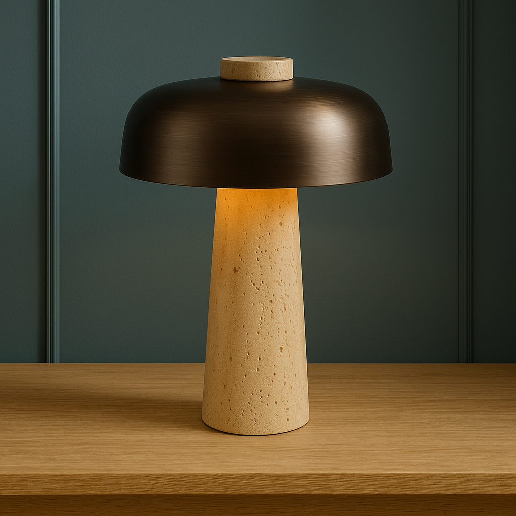 Modern Dome Table Lamp with Cork Base