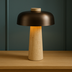 Modern Dome Table Lamp with Cork Base