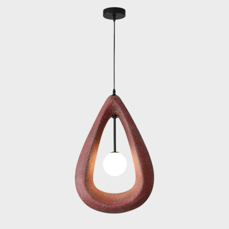 Japandi Oval Pendant Light – White, Grey or Red