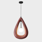 Japandi Oval Pendant Light – White, Grey or Red